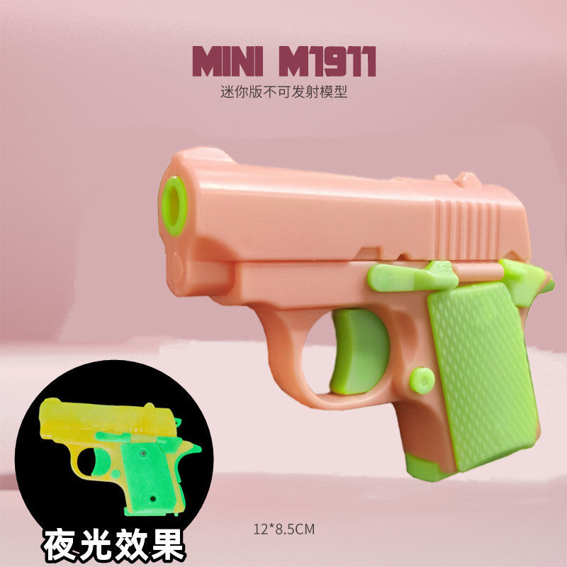 Gravity cub 1911 pistol blowback reloading little carrot pistol mini carrot knife d printed decompression toy
