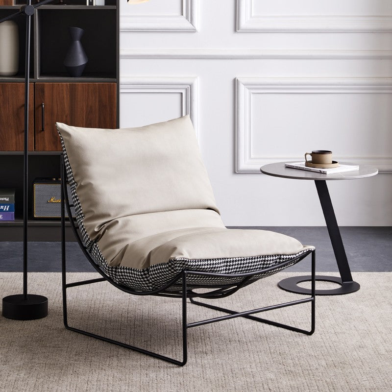 Factory direct living room iron sofa chair bedroom fabric lazy sofa balcony single casual chair popular lounge chair