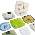 10-pack square heavy-duty melamine dinnerware - durable, shatter-resistant, perfect for bbq, fast food, cafeteria, restaurant, stir-fry, and serving dishes - commercial grade
