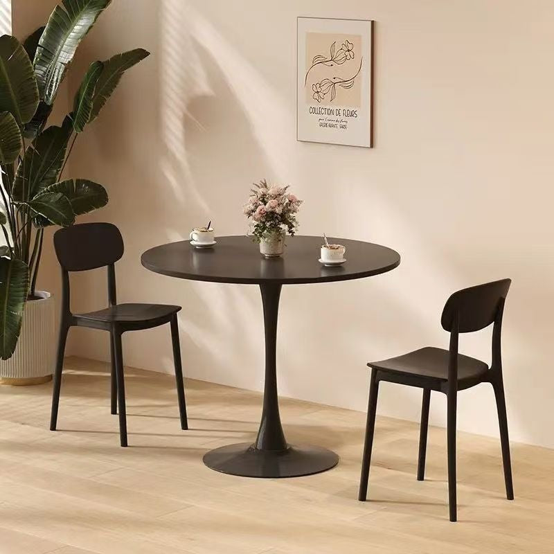 White nordic table balcony round casual negotiation milk tea coffee shop table and chair dining table tulip round table dining table