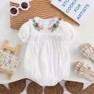 Baby bodysuit summer short sleeve thin newborn triangle romper girl's one-piece bodysuit fashionable summer outfit