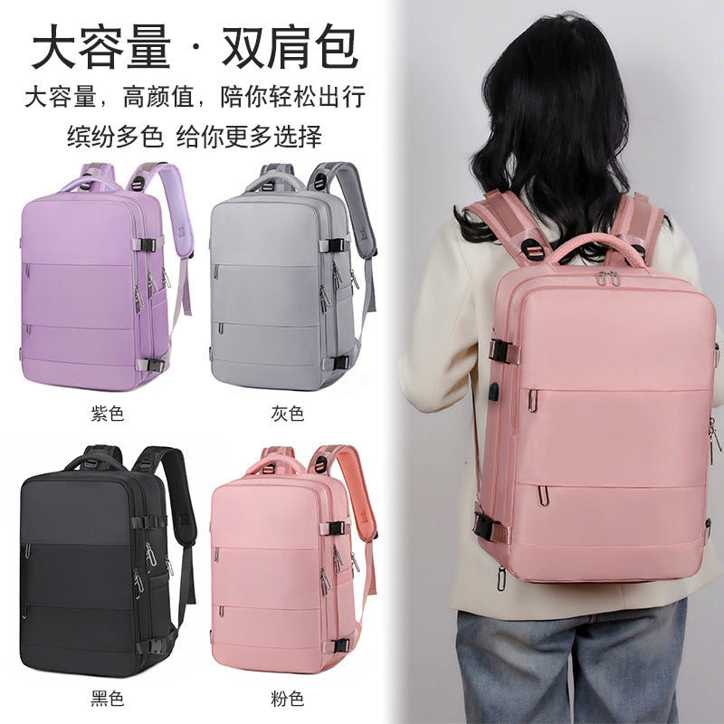 Cross-border new durable and fashionable expansion travel backpack 16-inch computer bag backpack simple commuter business backpack