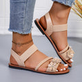 Summer new arrival: plus size floral beach sandals -  soft sole flat roman sandals for women - wholesale trendy styles