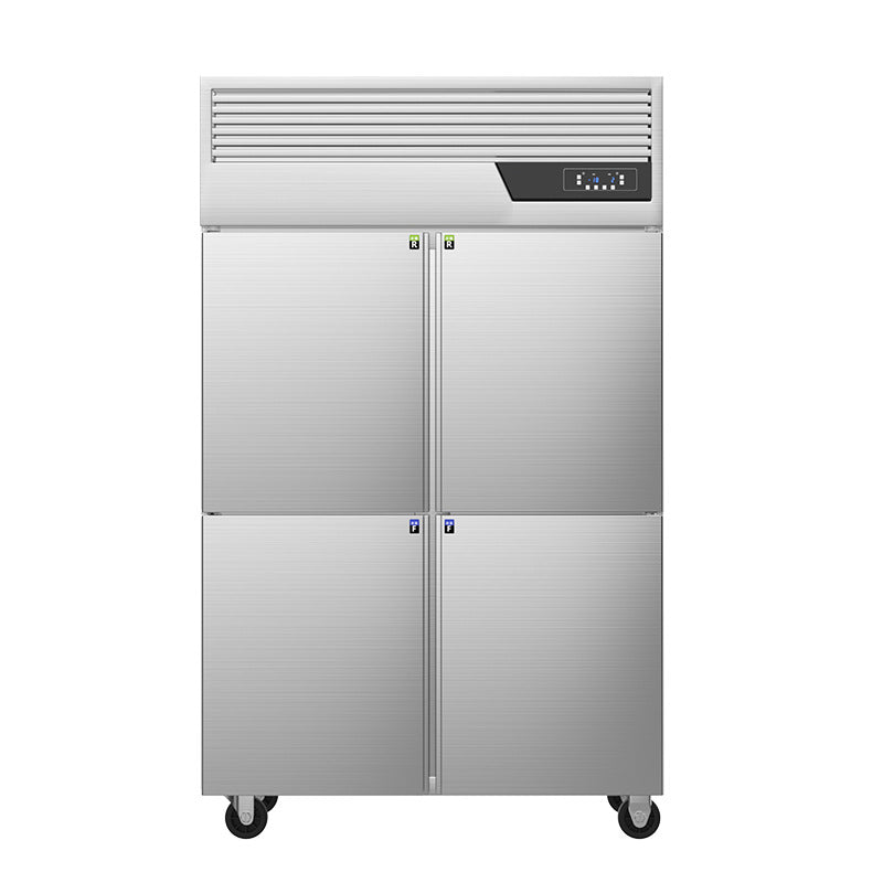Four-door refrigerator, commercial refrigeration and freezing kitchen fresh-keeping cabinet, six-door freezer, stainless steel freezer, vertical large capacity
