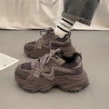 Black chunky platform sneakers for women, 2026 spring/summer new arrival, popular style, versatile casual sneakers for students, slimming and sporty