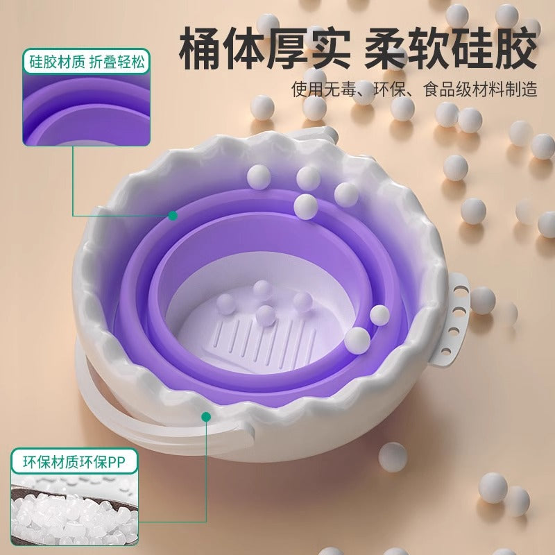 Baolian Folding Bucket Silicone Outdoor Travel Portable Home Fishing Bucket Children's Student Dormitory Laundry Car