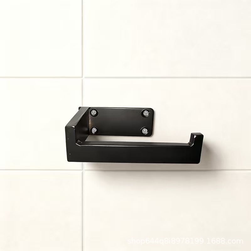 No-drill stainless steel toilet paper holder - damage-free metal toilet roll dispenser for bathroom