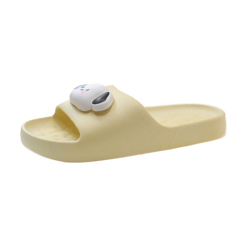 2024 new women's summer cartoon puppy slippers - super comfortable, thick-soled, one-strap casual beach slides
