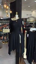 European and american cross-border women's fashion:  summer new arrivals - sexy and elegant asymmetrical neckline, slim-fit long sleeve dress with irregular slit