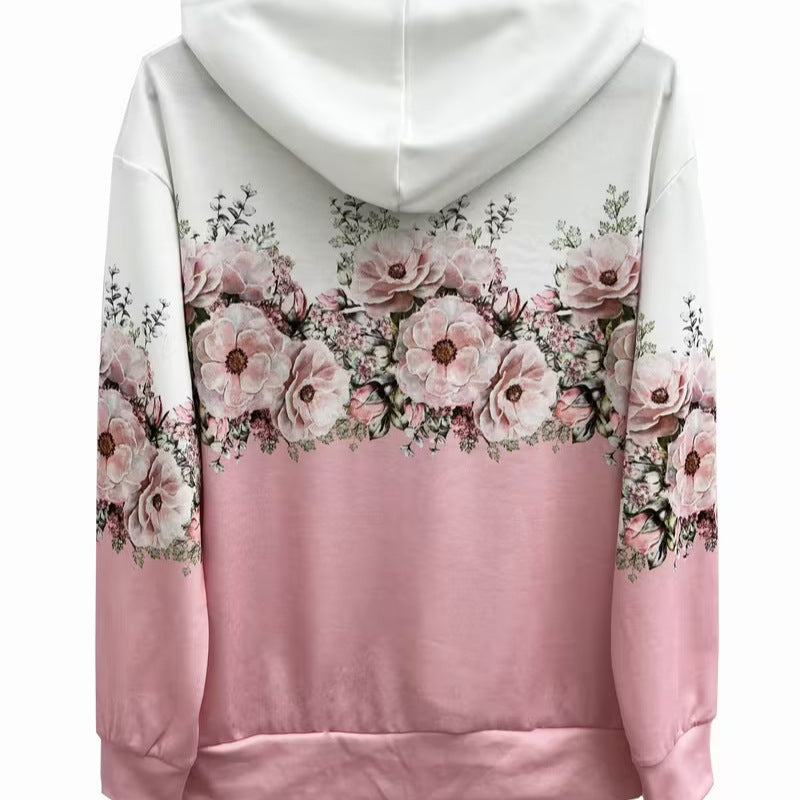hot-selling plus-size women's zip-up hoodie, new casual long-sleeve hooded sweatshirt jacket, dropshipping available
