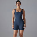 Fashion nude sports beautiful back yoga clothes all-in-one v-shaped back waist hip lifting jumpsuit running fitness jumpsuit