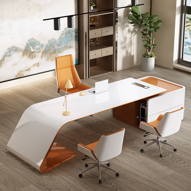 Painted office desk fashioncasual women's boss desk pink classy manager desk creative office table and chair combination