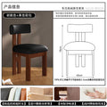 Walnut frame + retro black leather cushion fas grade rubber wood