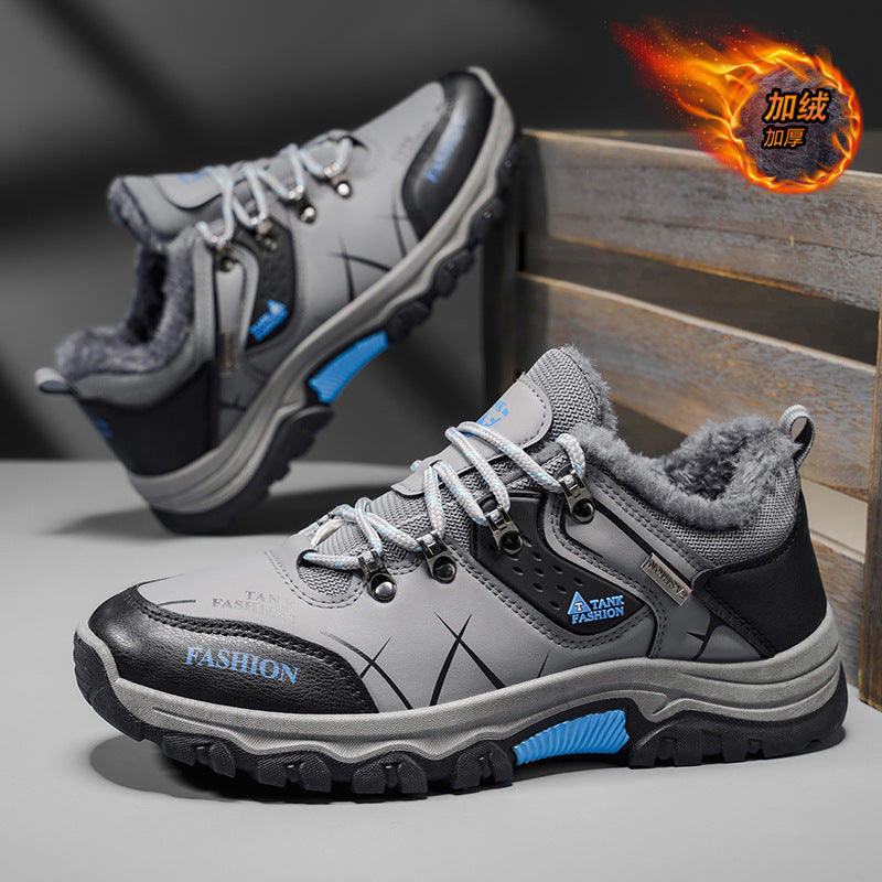 Autumn winter outdoor men's shoes waterproofnon-slipabrasion resistanthiking shoes middle-aged men heattechfleece-lined travel shoes sneakers