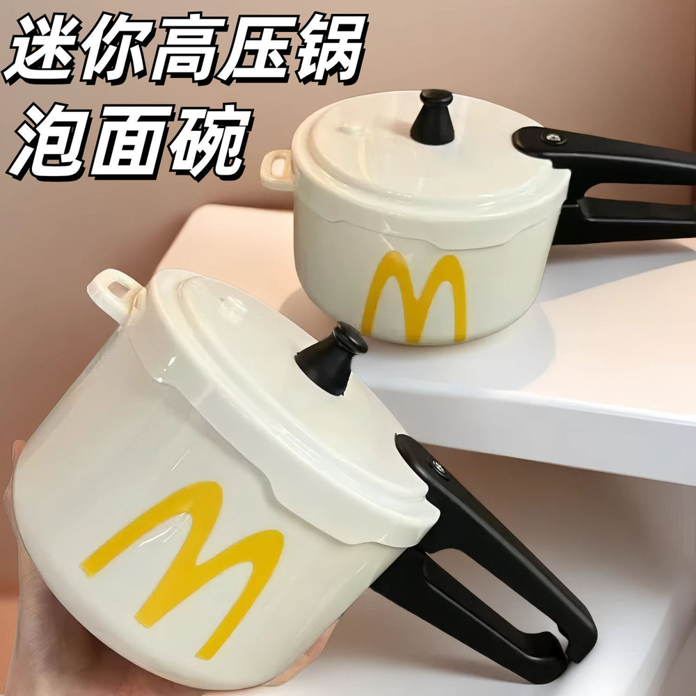 304 stainless steel instant noodle bowl with lid, large capacity, drainable instant noodle bowl, pressure cooker style student rice bowl box