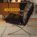 Designer living room casual chair medieval style genuine leather retro down single sofa chair oil wax first layer genuine leather