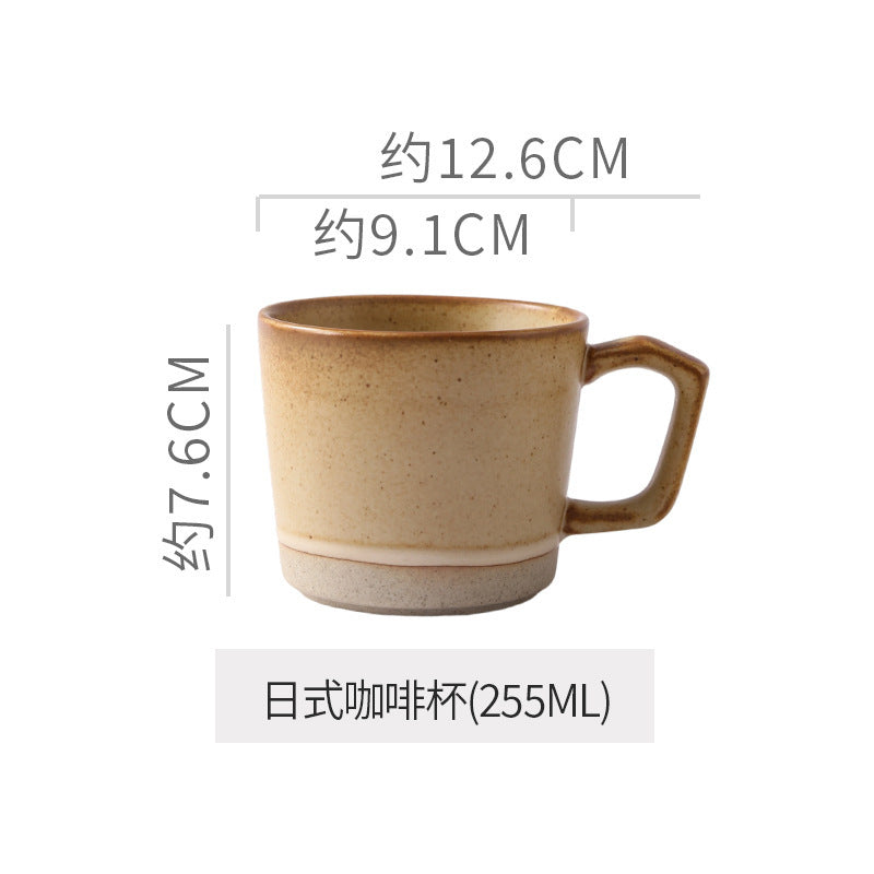 Retro japanese style mug kiln clay cup afternoon tea latte latte cup cake dessert plate for home mug