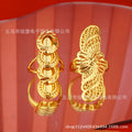 Women's dubai 24k gold plated ring african bridal jewelry single style fashion adjustable size ring