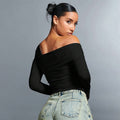 cross-border e-commerce european and american women's fashion: ins-sexy style t-shirt - unique design square neck cropped top for spring/summer
