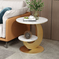 Accessible luxury side living room sofa side table balcony round table double layer classy simple creative small table bedside for home coffee table