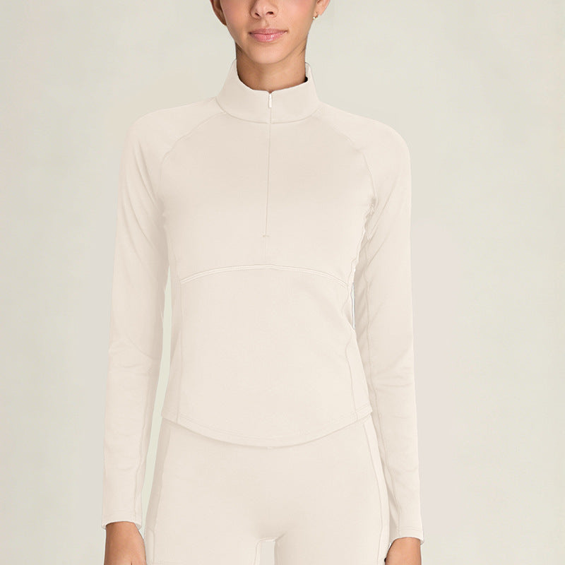 new arrival cross-border nude breathable stand-up collar hidden zipper outwear tennis shorts casual sports yoga suit