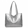 2025 new fashion large capacity women's shoulder bag pu leather tote bag simple versatile crossbody bag - cross-border