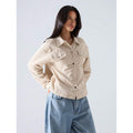 fashion  autumn new arrival casual retro lapel button loose corduroy jacket outwear