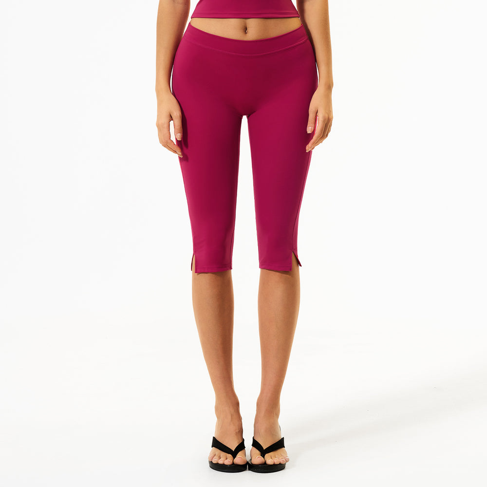 Customizable yoga tummy control mid-length shorts - women's butt lifting running sports short low-rise capri fitness yoga pants 3560