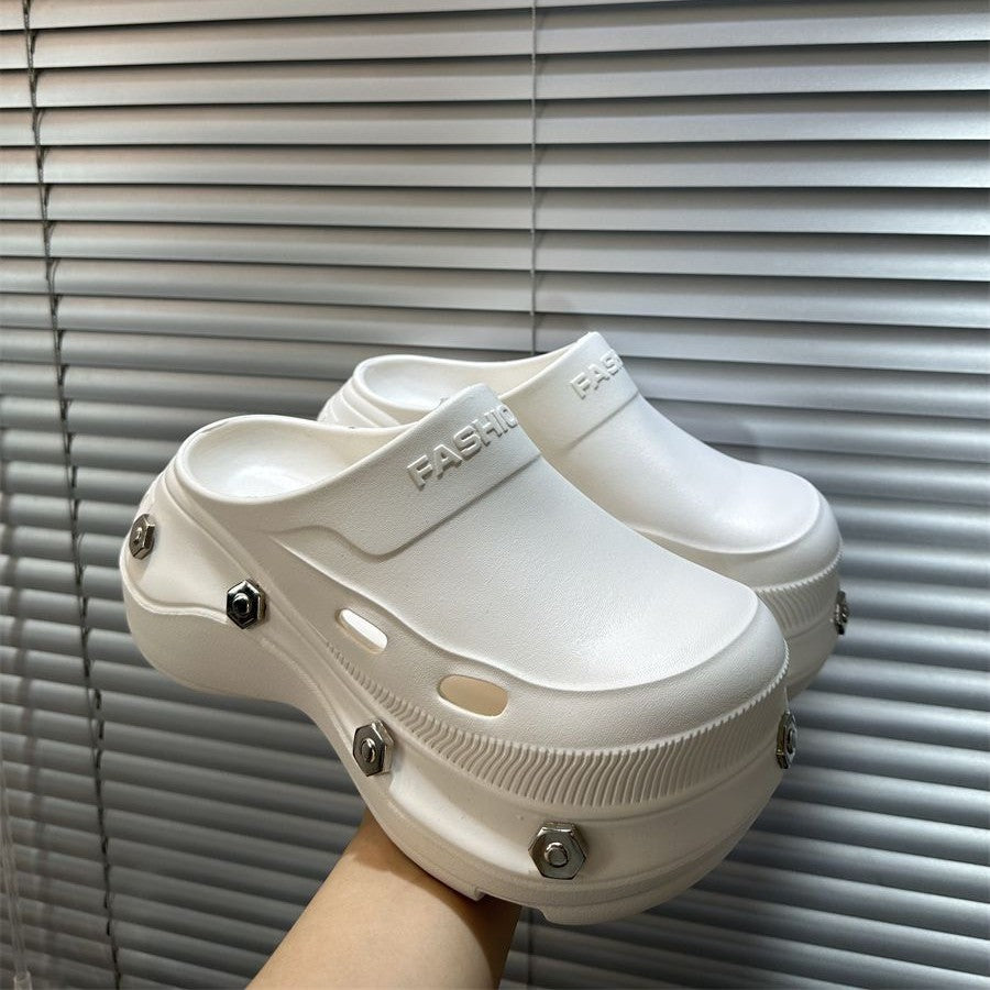 8cm thick sole baotou half slippers women's student summer 2026new arrivalsummer outing sandals outwear wholesale