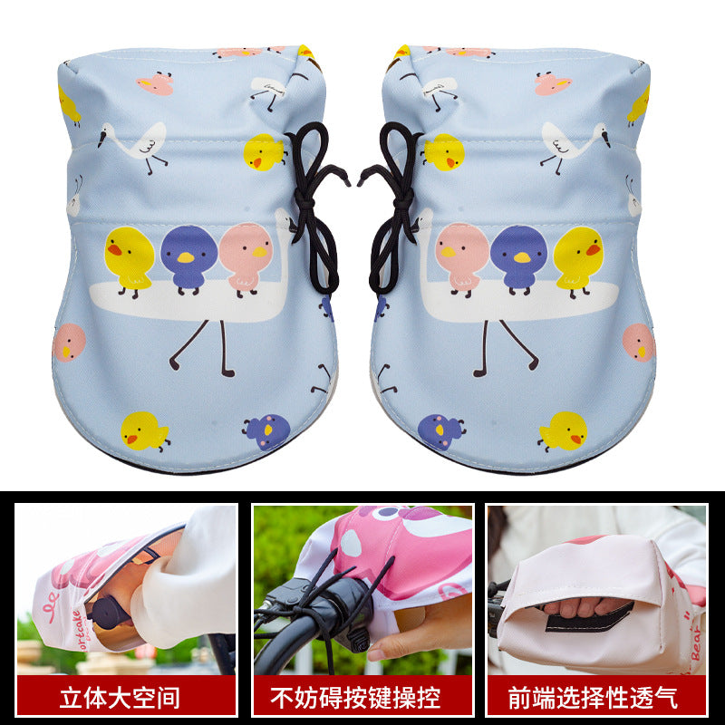 Summer sun protection handlebar covers - waterproof, breathable, windproof, uv resistant - for electric bikes, motorcycles, and cycling