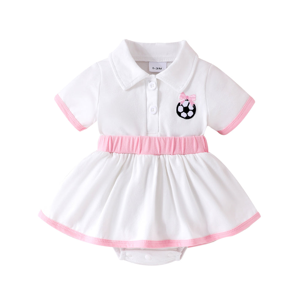 Kids clothing  cross-border new arrivalfashionspring & fallgirl white short-sleeved one-piece dress