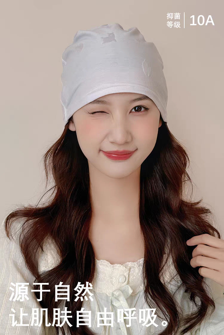 【jacquard cotton】summer thin postpartum hat - moisture-wicking, breathable, head protection, large head circumference, sleep cap, windproof