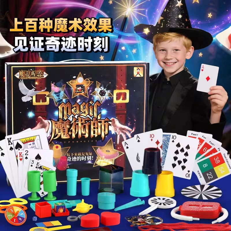 Children's magic set gift box - talent close-up performance show - back-to-school gift for boys and girls - magic, fantasy, and educational
