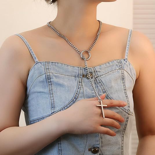 European and american style versatile cross necklace - minimalist punk hip-hop men's statement jewelry - dropshipping available