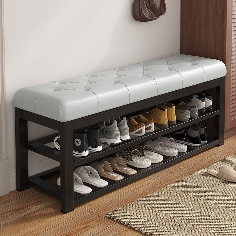 For home shoe changing stool, door can be used as a seat, entrance shoe rack, entrance shoe changing stool, soft cushion, accessorize iron shoe cabinet