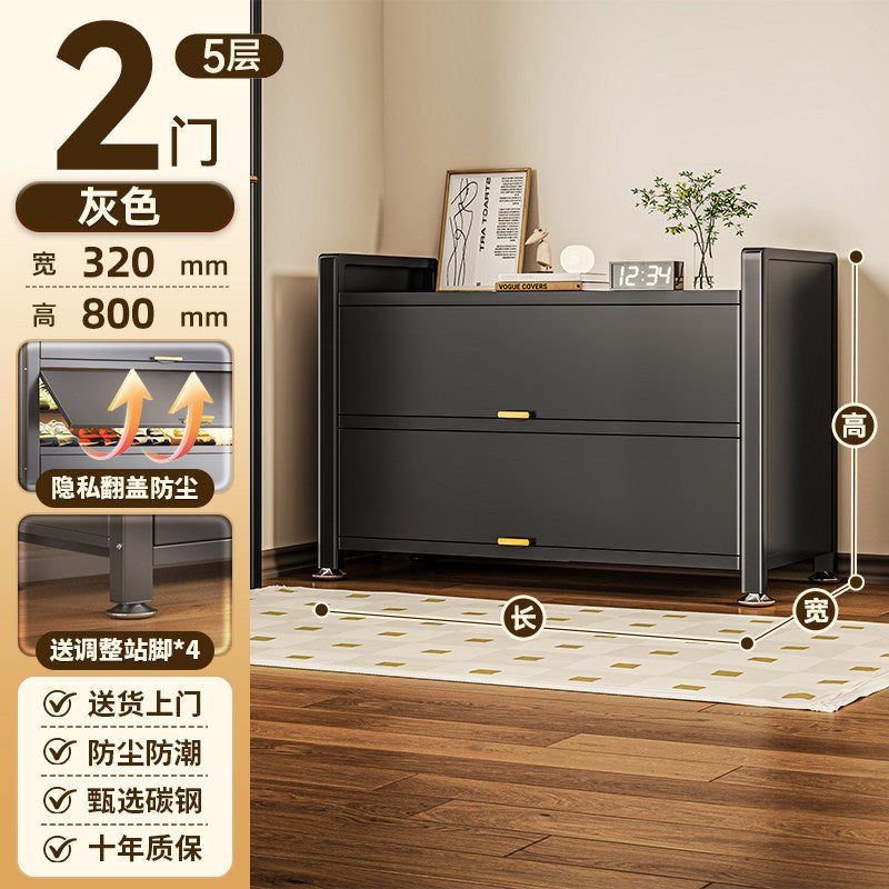 Steel shoe cabinet for home door storage cabinet all-in-one wall-mounted large-capacity multi-layer storage cabinet entrance entrance shoe rack