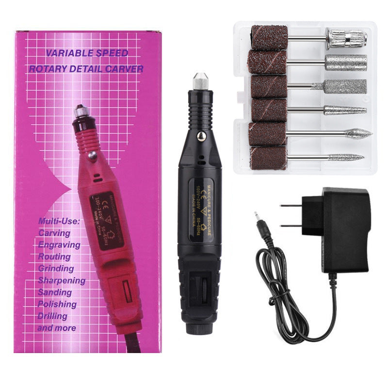 Mini nail drill set - portable electric nail file & polisher kit