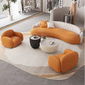 Luxury office reception area lounge hotel lobby front desk minimalist modern curved leather sofa