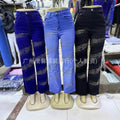 New arrival hot diamond printing women's jeansin stock wholesale new in mummy jeans available