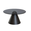 Minimalist glass coffee table - modern round/square top - simple, light luxury living room tempered glass side table