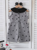 spring/summer new arrival: cross-border girls' preppy bowknot print romper