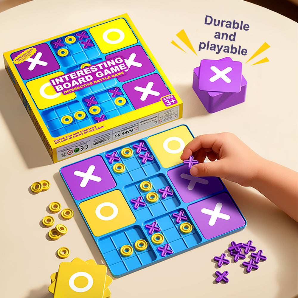 kids educational tic-tac-toe game xo tic-tac-toe board game early education interactive toy nine-square grid desktop board game