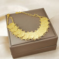 Middle eastern bohemian luxury coin bracelet with heart charm extension chain - bridal wedding birthday gift