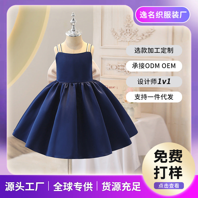Children's day baby princess dress girl dress first birthday dress flower girl dress shoulder strap fashionable dress fashionable summer style