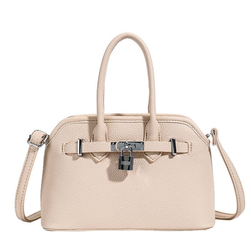 Cross-border retro handbag women's soft leather Kelly bag 2025 new high-end messenger bag versatile shoulder shell bag