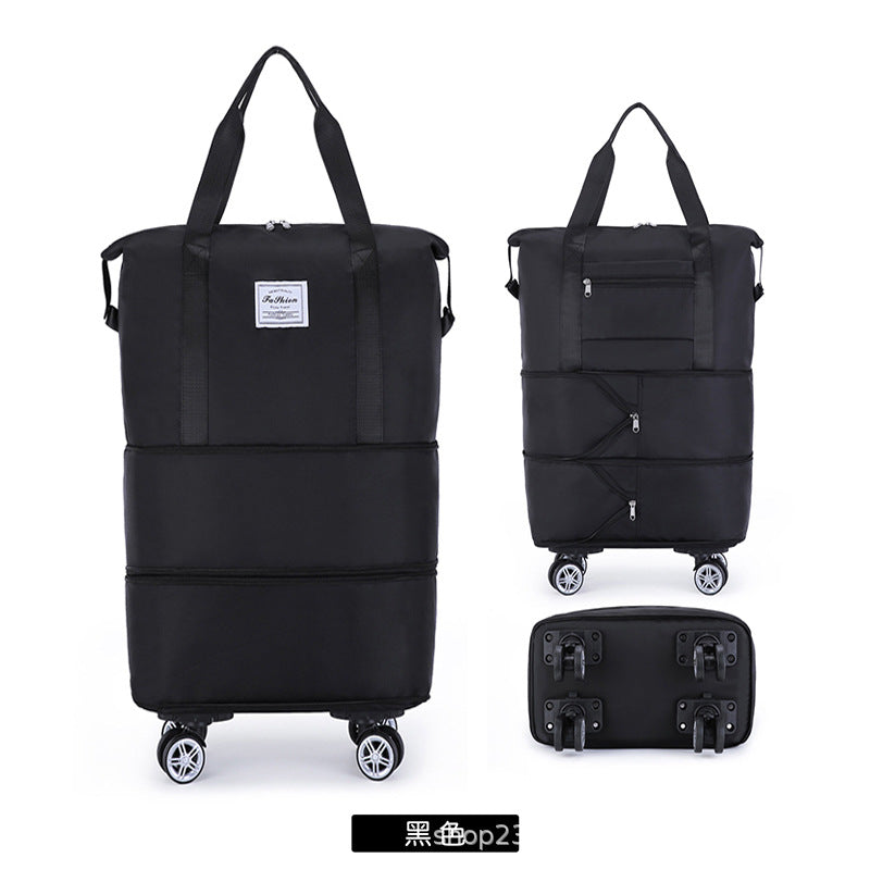Newly upgraded silent universal wheel bag multi-function large capacity removable pulley travel dry and wet separation boarding bag