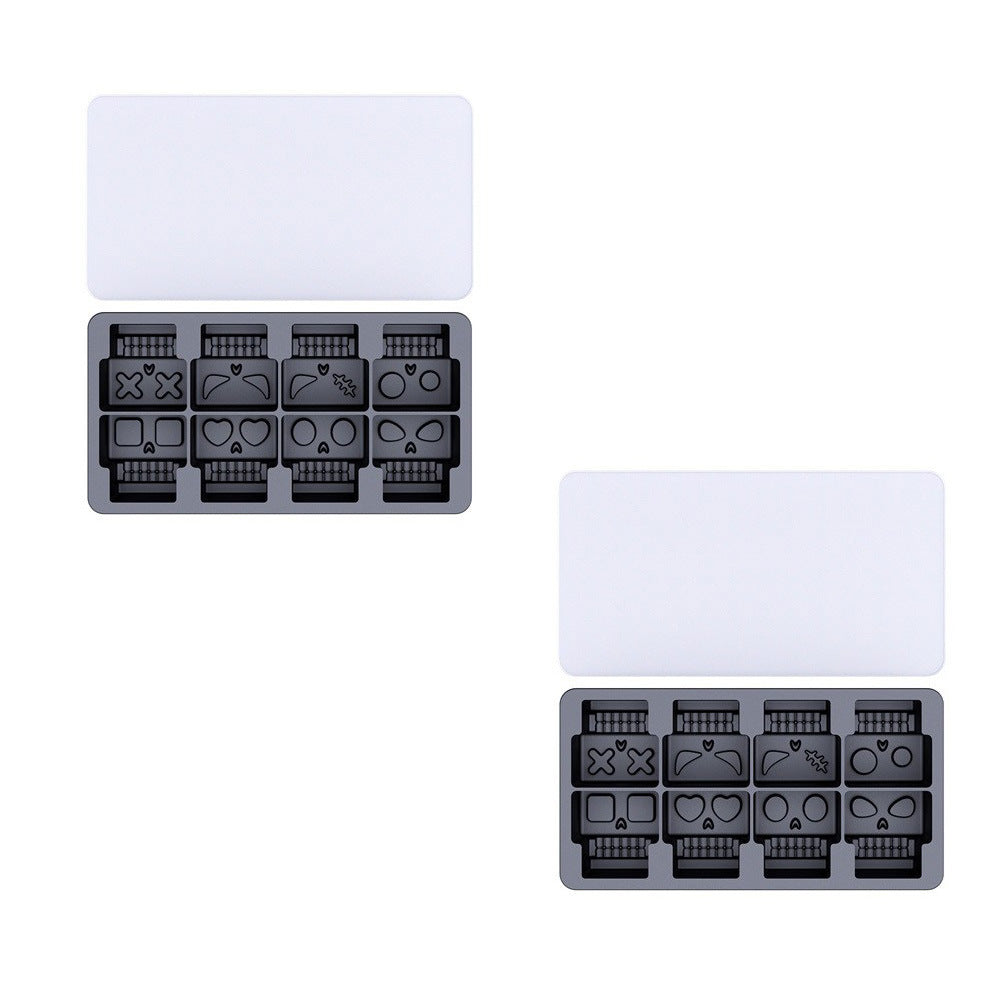 Cross-border spoof skull ice grid mold spoof with lid whiskey ice maker silicone ice cube ice mold film customization