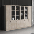 Wooden file cabinet storage cabinet floor standing tall cabinet office document cabinet financial lockable filing cabinet two doors