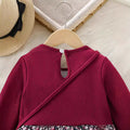 girls' floral knit patchwork dress top princess dress autumn ruffle collar new long sleeve children's wear