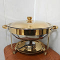 Stainless steel gold-plated mini buffet warmer set - hotel-grade alcohol-fired food warmer - cross-border supply